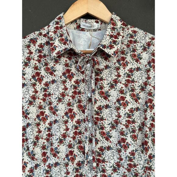 NWT Jessica Robertson Women’s 2XL Preppy Prairie Floral White Casual Shirt Dress - Picture 3 of 13